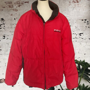 Vintage mid 80s Polo Ralph Lauren Red down Puffer Jacket Size M